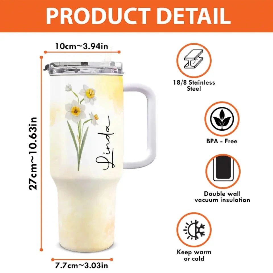 Live Life In Full Bloom - Bestie Personalized Custom 40 Oz Stainless Steel Tumbler With Handle - Gift For Best Friends, BFF, Sisters 4 Live Life In Full Bloom - Bestie Personalized Custom 40 Oz Stainless Steel Tumbler With Handle - Gift For Best Friends, BFF, Sisters - Image 4