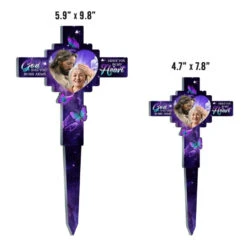 Custom Photo God Has You In His Arms - Memorial Personalized Custom Stain Glass Style Acrylic Garden Stake - Sympathy Gift For Family Members -Pawfect House Store 66877e6fe2f5c