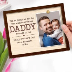 Custom Photo The World's Greatest Daddy Belong To Me - Family Personalized Custom 2-Layered Wooden Plaque With Stand - Gift For Dad 6 Custom Photo The World's Greatest Daddy Belong To Me - Family Personalized Custom 2-Layered Wooden Plaque With Stand - Gift For Dad -Pawfect House Store 668799471ccd0