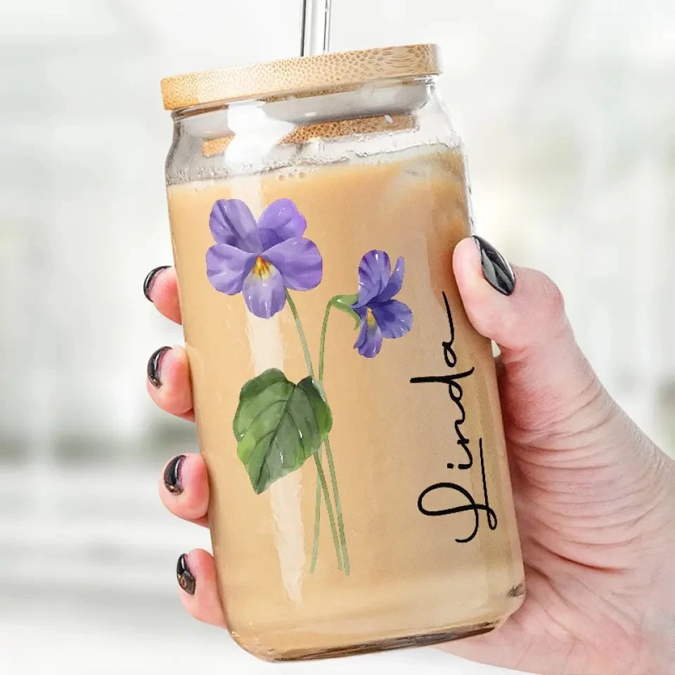 Live Simply Bloom Wildly - Bestie Personalized Custom Glass Cup, Iced Coffee Cup - Gift For Best Friends, BFF, Sisters 1 Live Simply Bloom Wildly - Bestie Personalized Custom Glass Cup, Iced Coffee Cup - Gift For Best Friends, BFF, Sisters