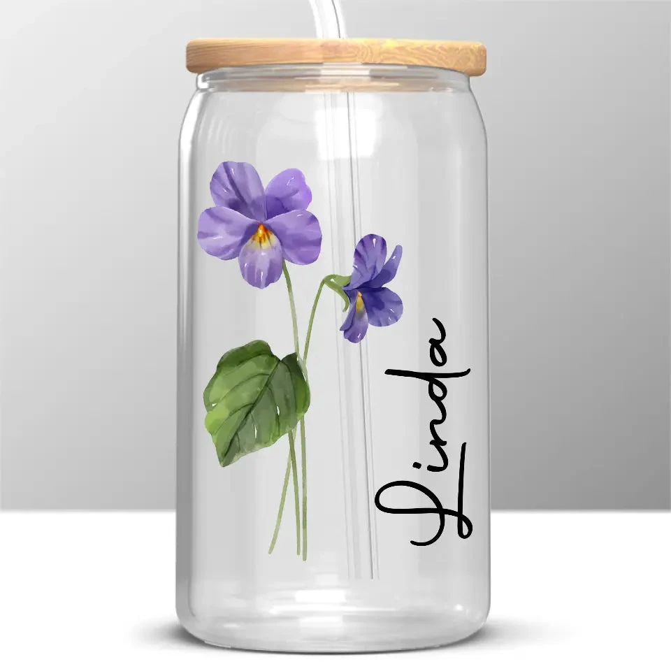 Live Simply Bloom Wildly - Bestie Personalized Custom Glass Cup, Iced Coffee Cup - Gift For Best Friends, BFF, Sisters 2 Live Simply Bloom Wildly - Bestie Personalized Custom Glass Cup, Iced Coffee Cup - Gift For Best Friends, BFF, Sisters - Image 2