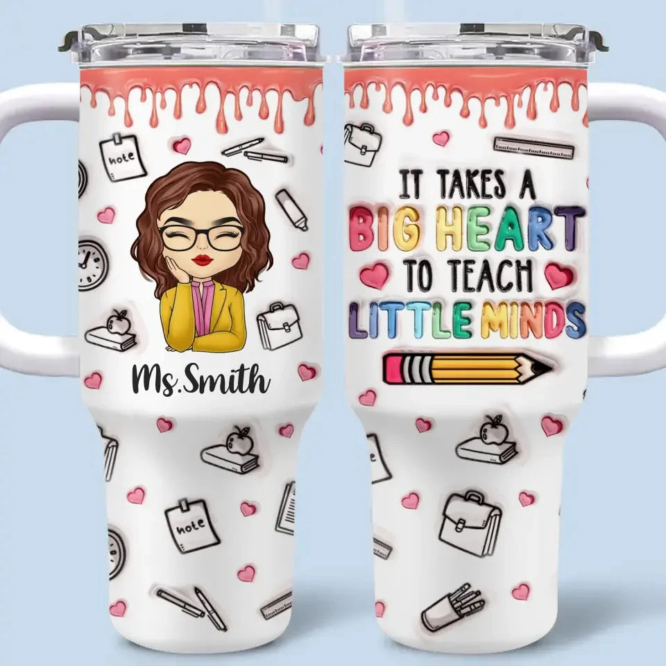 The Art Of Teaching Is The Art Of Assisting Discovery - Teacher Personalized Custom 3D Inflated Effect Printed 40 Oz Stainless Steel Tumbler With Handle - Gift For Teacher 2 The Art Of Teaching Is The Art Of Assisting Discovery - Teacher Personalized Custom 3D Inflated Effect Printed 40 Oz Stainless Steel Tumbler With Handle - Gift For Teacher - Image 2