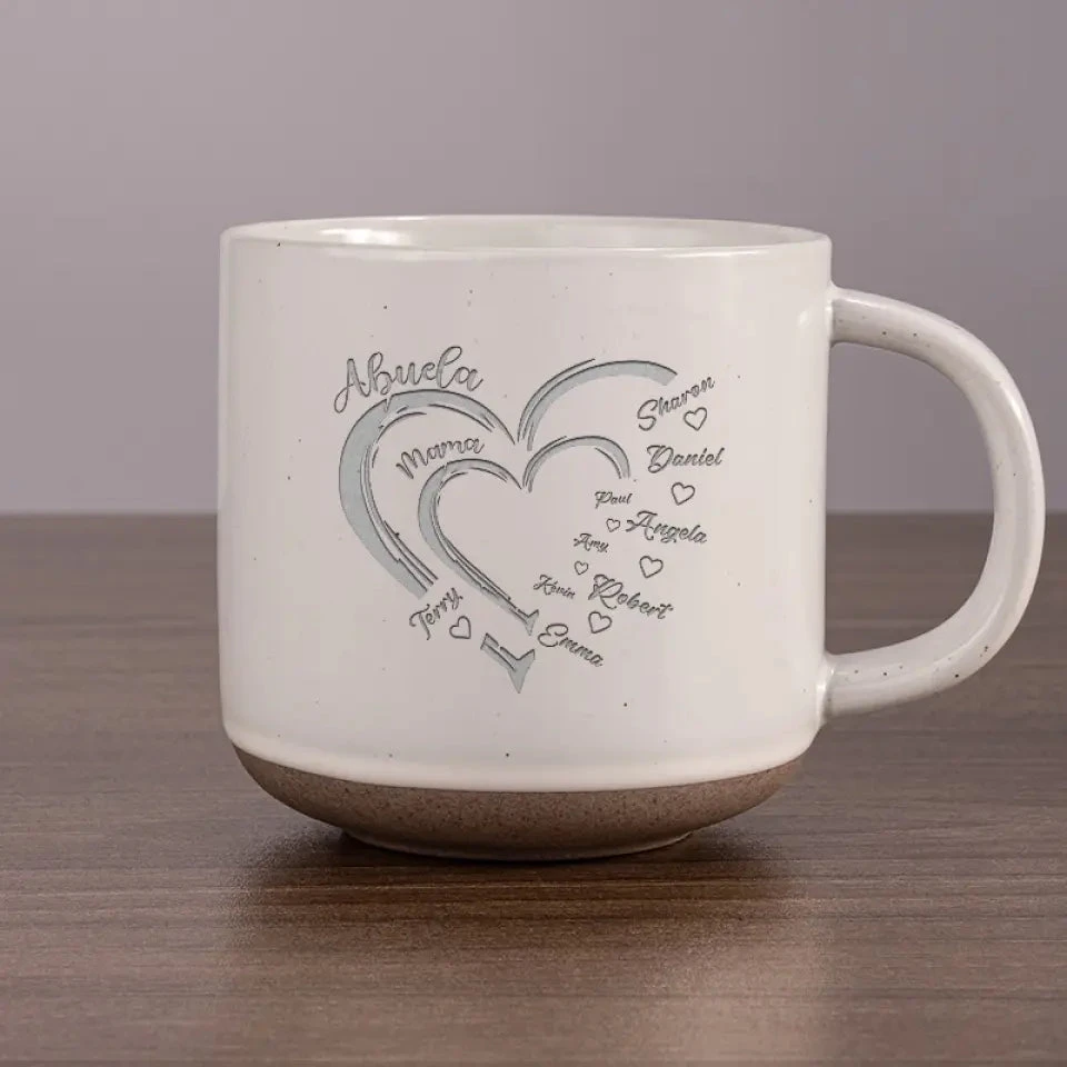 First Mom Now Grandma - Family Personalized Custom Pottery Mug - Gift For Mom, Grandma 1 First Mom Now Grandma - Family Personalized Custom Pottery Mug - Gift For Mom, Grandma