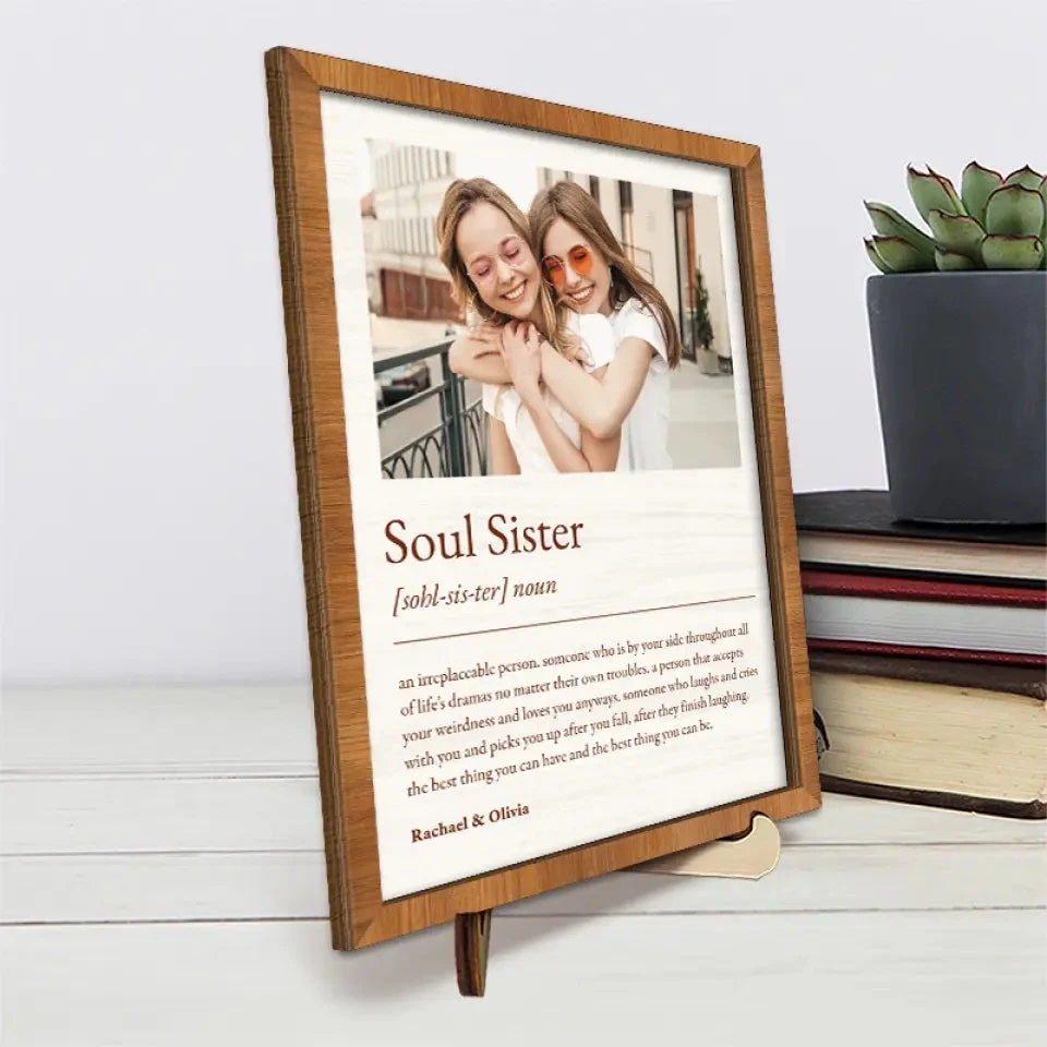 Custom Photo Soul Sister - Bestie Personalized Custom 2-Layered Wooden Plaque With Stand - Gift For Best Friends, BFF, Sisters 4 Custom Photo Soul Sister - Bestie Personalized Custom 2-Layered Wooden Plaque With Stand - Gift For Best Friends, BFF, Sisters - Image 4