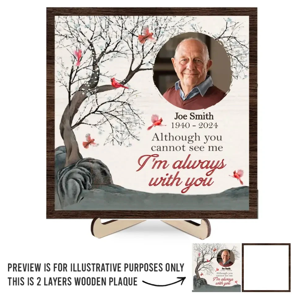 Custom Photo My Heart Is Forever Entwined With Yours - Memorial Personalized Custom 2-Layered Wooden Plaque With Stand - Sympathy Gift For Family Members 2 Custom Photo My Heart Is Forever Entwined With Yours - Memorial Personalized Custom 2-Layered Wooden Plaque With Stand - Sympathy Gift For Family Members - Image 2