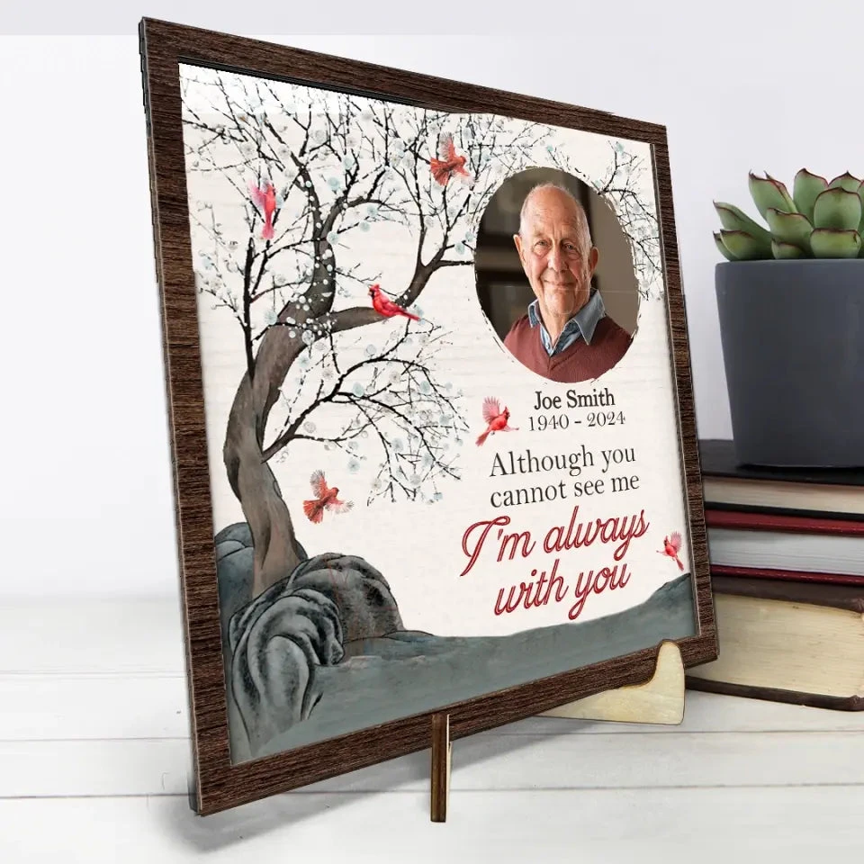 Custom Photo My Heart Is Forever Entwined With Yours - Memorial Personalized Custom 2-Layered Wooden Plaque With Stand - Sympathy Gift For Family Members 4 Custom Photo My Heart Is Forever Entwined With Yours - Memorial Personalized Custom 2-Layered Wooden Plaque With Stand - Sympathy Gift For Family Members - Image 4