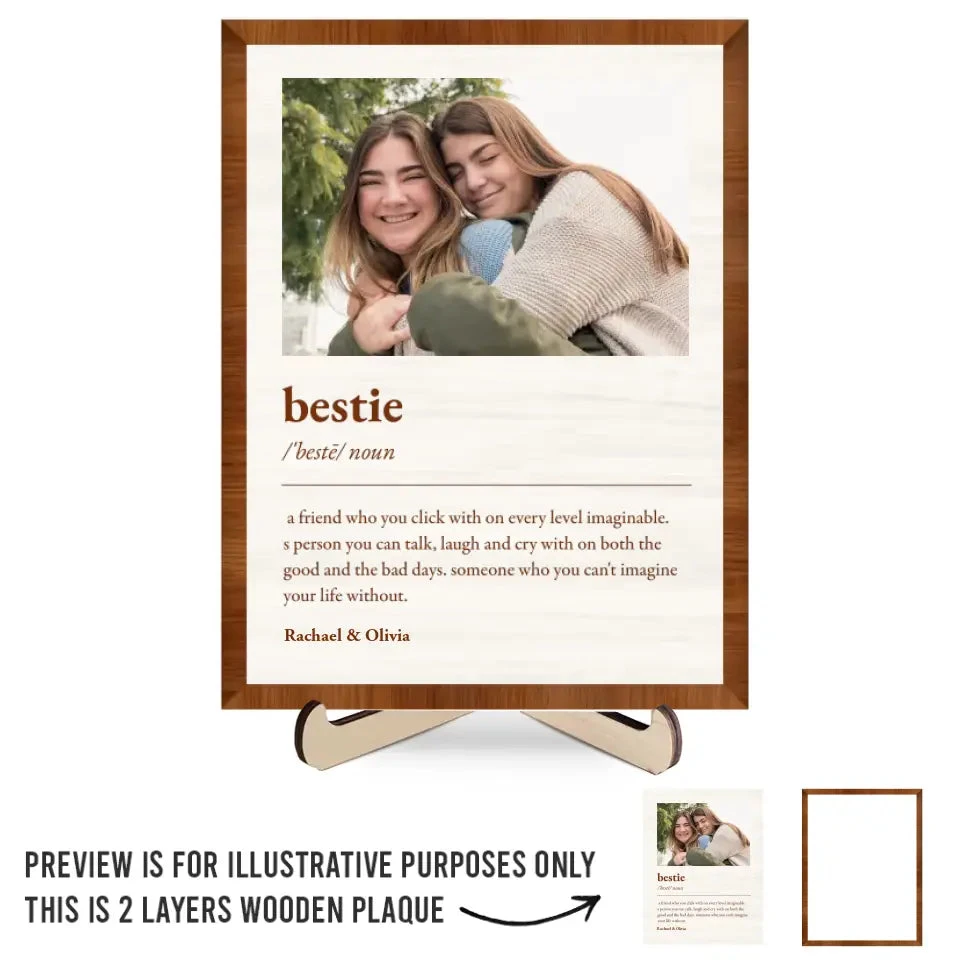 Custom Photo We Go Through Ups And Downs Together - Bestie Personalized Custom 2-Layered Wooden Plaque With Stand - Gift For Best Friends, BFF, Sisters 2 Custom Photo We Go Through Ups And Downs Together - Bestie Personalized Custom 2-Layered Wooden Plaque With Stand - Gift For Best Friends, BFF, Sisters - Image 2