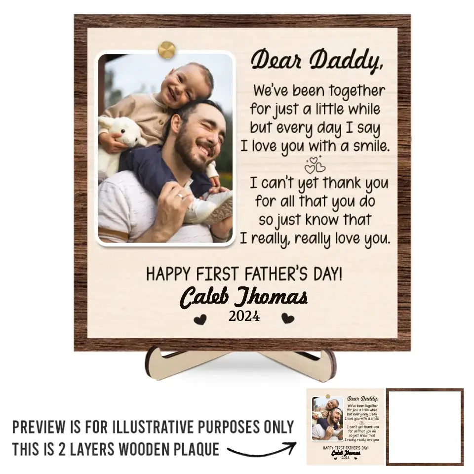 Custom Photo I'm So Blessed To Have A Dad Like You - Family Personalized Custom 2-Layered Wooden Plaque With Stand - Gift For Dad 2 Custom Photo I'm So Blessed To Have A Dad Like You - Family Personalized Custom 2-Layered Wooden Plaque With Stand - Gift For Dad - Image 2