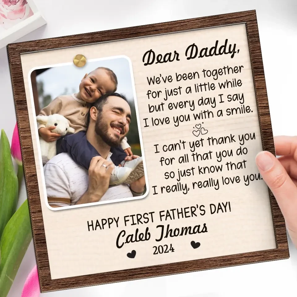 Custom Photo I'm So Blessed To Have A Dad Like You - Family Personalized Custom 2-Layered Wooden Plaque With Stand - Gift For Dad 3 Custom Photo I'm So Blessed To Have A Dad Like You - Family Personalized Custom 2-Layered Wooden Plaque With Stand - Gift For Dad - Image 3