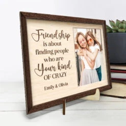 Custom Photo Friends Make The World Beautiful - Bestie Personalized Custom 2-Layered Wooden Plaque With Stand - Gift For Best Friends, BFF, Sisters -Pawfect House Store 668bb81da938c