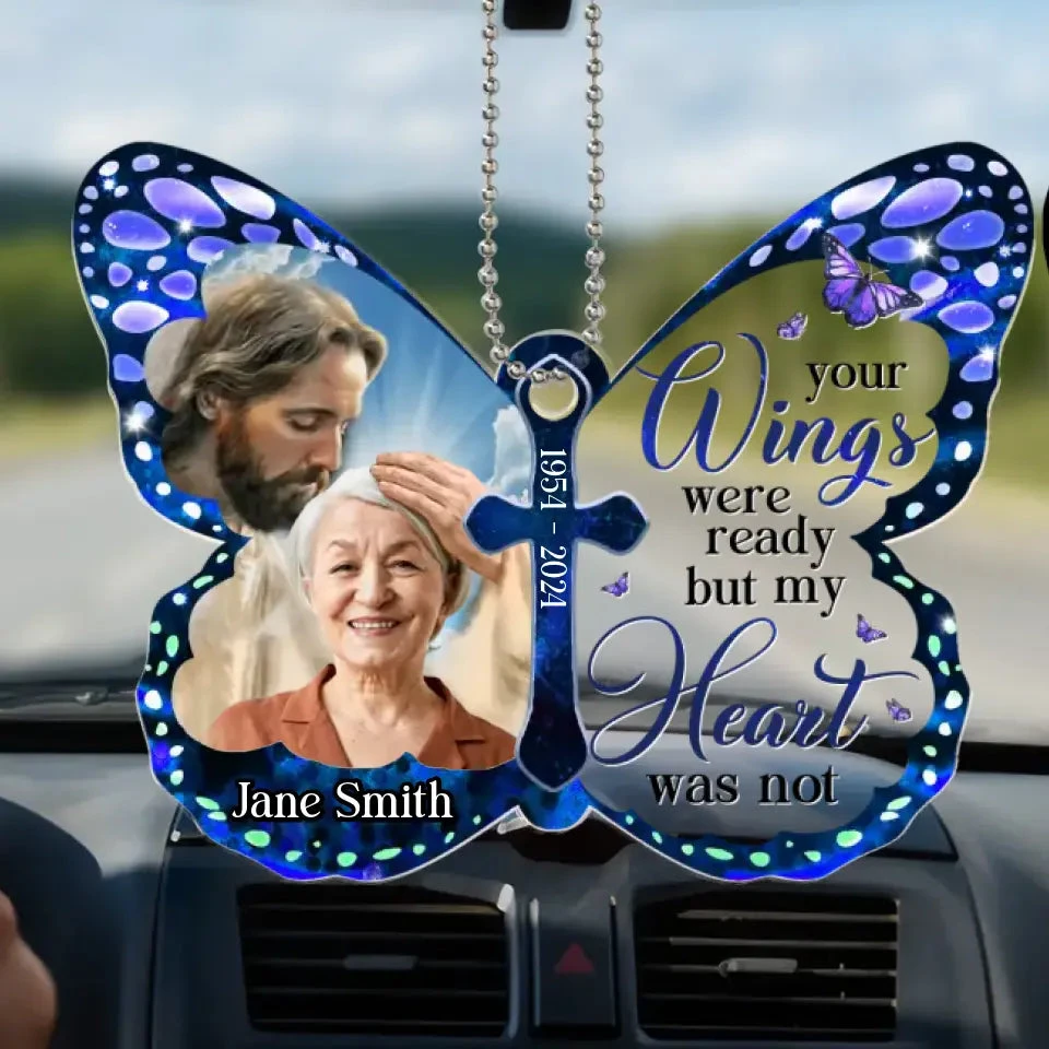 Custom Photo God Has You In His Arms - Memorial Personalized Custom Car Ornament - Acrylic Custom Shaped - Sympathy Gift For Family Members 2 Custom Photo God Has You In His Arms - Memorial Personalized Custom Car Ornament - Acrylic Custom Shaped - Sympathy Gift For Family Members - Image 2