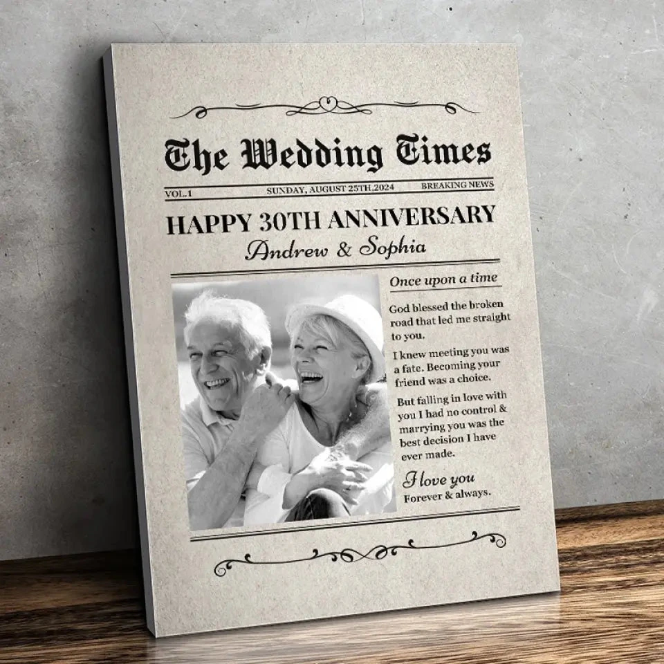 Custom Photo The Wedding Times - Couple Personalized Custom Vertical Canvas - Gift For Husband Wife, Anniversary 1 Custom Photo The Wedding Times - Couple Personalized Custom Vertical Canvas - Gift For Husband Wife, Anniversary