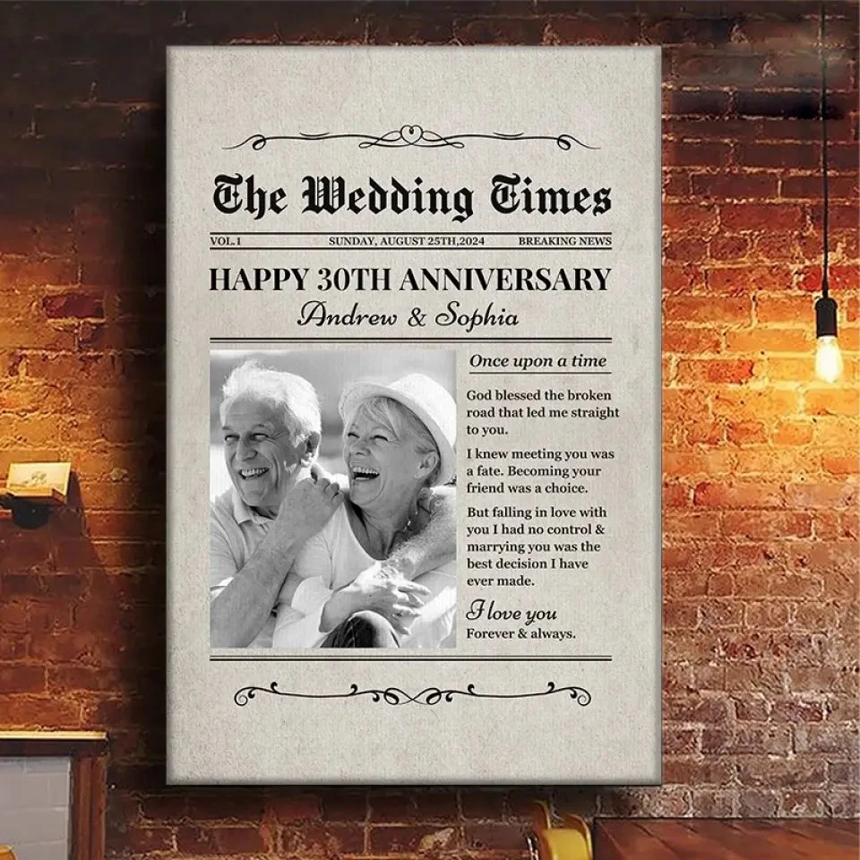 Custom Photo The Wedding Times - Couple Personalized Custom Vertical Canvas - Gift For Husband Wife, Anniversary 3 Custom Photo The Wedding Times - Couple Personalized Custom Vertical Canvas - Gift For Husband Wife, Anniversary - Image 3