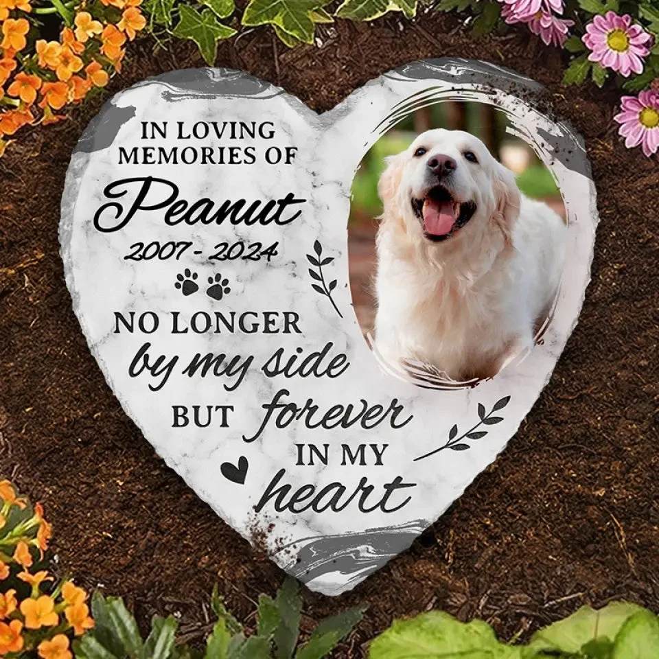 Custom Photo You Leave Pawprints In Our Hearts - Memorial Personalized Custom Heart Shaped Memorial Stone - Sympathy Gift For Pet Owners, Pet Lovers 1 Custom Photo You Leave Pawprints In Our Hearts - Memorial Personalized Custom Heart Shaped Memorial Stone - Sympathy Gift For Pet Owners, Pet Lovers