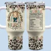 Caring Is The Essence Of Nursing - Nurse Personalized Custom 40 Oz Stainless Steel Tumbler With Handle - Appreciation, Thank You Gift, Nurse Life
