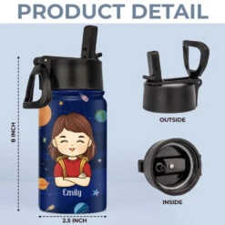 I Am Enough - Personalized Custom Kid Water Bottle - Back To School Gift For Kid, Grandkid -Pawfect House Store 668cc2e0e9a48