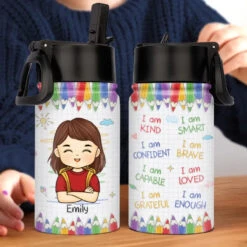 I'm Back - Personalized Custom Kid Water Bottle - Back To School Gift For Kid, Grandkid 7 I'm Back - Personalized Custom Kid Water Bottle - Back To School Gift For Kid, Grandkid -Pawfect House Store 668cda0267138