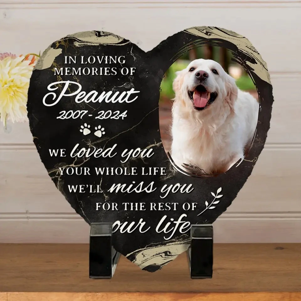 Custom Photo We Loved You Your Whole Life - Memorial Personalized Custom Heart Shaped Memorial Stone - Sympathy Gift For Pet Owners, Pet Lovers 4 Custom Photo We Loved You Your Whole Life - Memorial Personalized Custom Heart Shaped Memorial Stone - Sympathy Gift For Pet Owners, Pet Lovers - Image 4