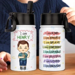 I Am Kind - Personalized Custom Kid Water Bottle - Back To School Gift For Kid, Grandkid 7 I Am Kind - Personalized Custom Kid Water Bottle - Back To School Gift For Kid, Grandkid -Pawfect House Store 668d133e8a88d