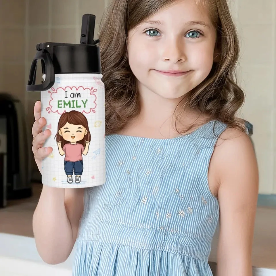 I Am Kind - Personalized Custom Kid Water Bottle - Back To School Gift For Kid, Grandkid 4 I Am Kind - Personalized Custom Kid Water Bottle - Back To School Gift For Kid, Grandkid - Image 4