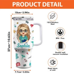 Keep Calm And Be A Nurse - Nurse Personalized Custom 40 Oz Stainless Steel Tumbler With Handle - Appreciation, Thank You Gift, Nurse Life -Pawfect House Store 668e3d1a4eee7