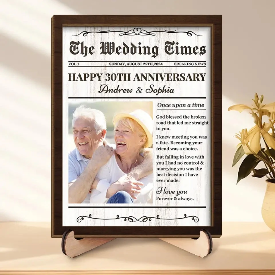 Custom Photo Falling In Love All Over Again - Couple Personalized Custom 2-Layered Wooden Plaque With Stand - Gift For Husband Wife, Anniversary 1 Custom Photo Falling In Love All Over Again - Couple Personalized Custom 2-Layered Wooden Plaque With Stand - Gift For Husband Wife, Anniversary