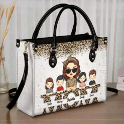 Grandmas Are Moms With Lots Of Frosting - Family Personalized Custom Leather Handbag - Gift For Mom, Grandma 7 Grandmas Are Moms With Lots Of Frosting - Family Personalized Custom Leather Handbag - Gift For Mom, Grandma -Pawfect House Store 668f476675899