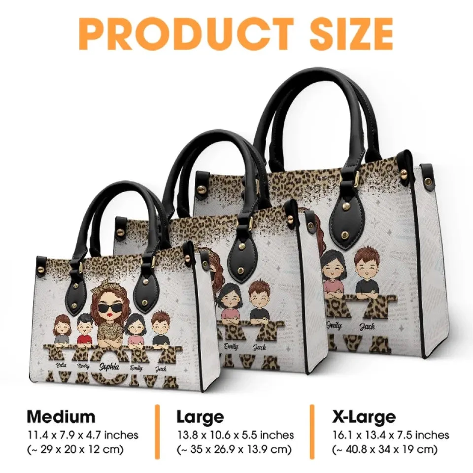 Grandmas Are Moms With Lots Of Frosting - Family Personalized Custom Leather Handbag - Gift For Mom, Grandma 5 Grandmas Are Moms With Lots Of Frosting - Family Personalized Custom Leather Handbag - Gift For Mom, Grandma - Image 5