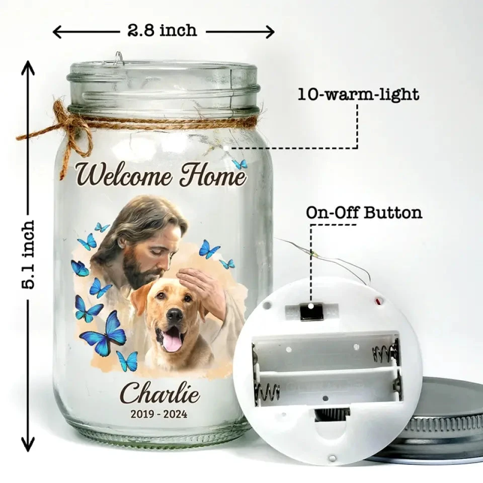 Safe In The Arms Of God - Memorial Personalized Custom Mason Jar Light - Sympathy Gift For Family Members, Pet Owners, Pet Lovers 5 Safe In The Arms Of God - Memorial Personalized Custom Mason Jar Light - Sympathy Gift For Family Members, Pet Owners, Pet Lovers - Image 5