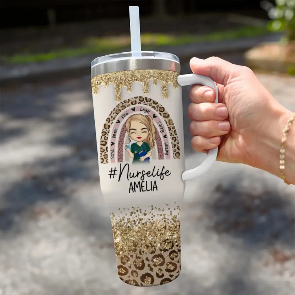 Not All Angels Have Wings - Nurse Personalized Custom 40 Oz Stainless Steel Tumbler With Handle - Appreciation, Thank You Gift, Nurse Life, Doctor Life 3 Not All Angels Have Wings - Nurse Personalized Custom 40 Oz Stainless Steel Tumbler With Handle - Appreciation, Thank You Gift, Nurse Life, Doctor Life - Image 3