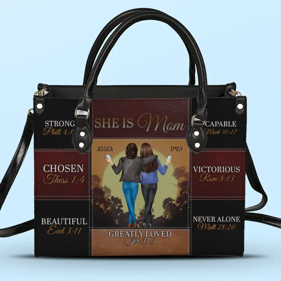 We Are Born Of Love, Love Is Our Mother - Family Personalized Custom Leather Handbag - Gift For Mom, Grandma 2 We Are Born Of Love, Love Is Our Mother - Family Personalized Custom Leather Handbag - Gift For Mom, Grandma - Image 2