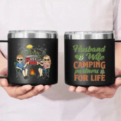 Life Is Better Around The Campfire - Camping Personalized Custom 14oz Stainless Steel Tumbler With Handle - Gift For Couple, Husband Wife, Camping Lovers 10 Life Is Better Around The Campfire - Camping Personalized Custom 14oz Stainless Steel Tumbler With Handle - Gift For Couple, Husband Wife, Camping Lovers -Pawfect House Store 6690980ba6e4a