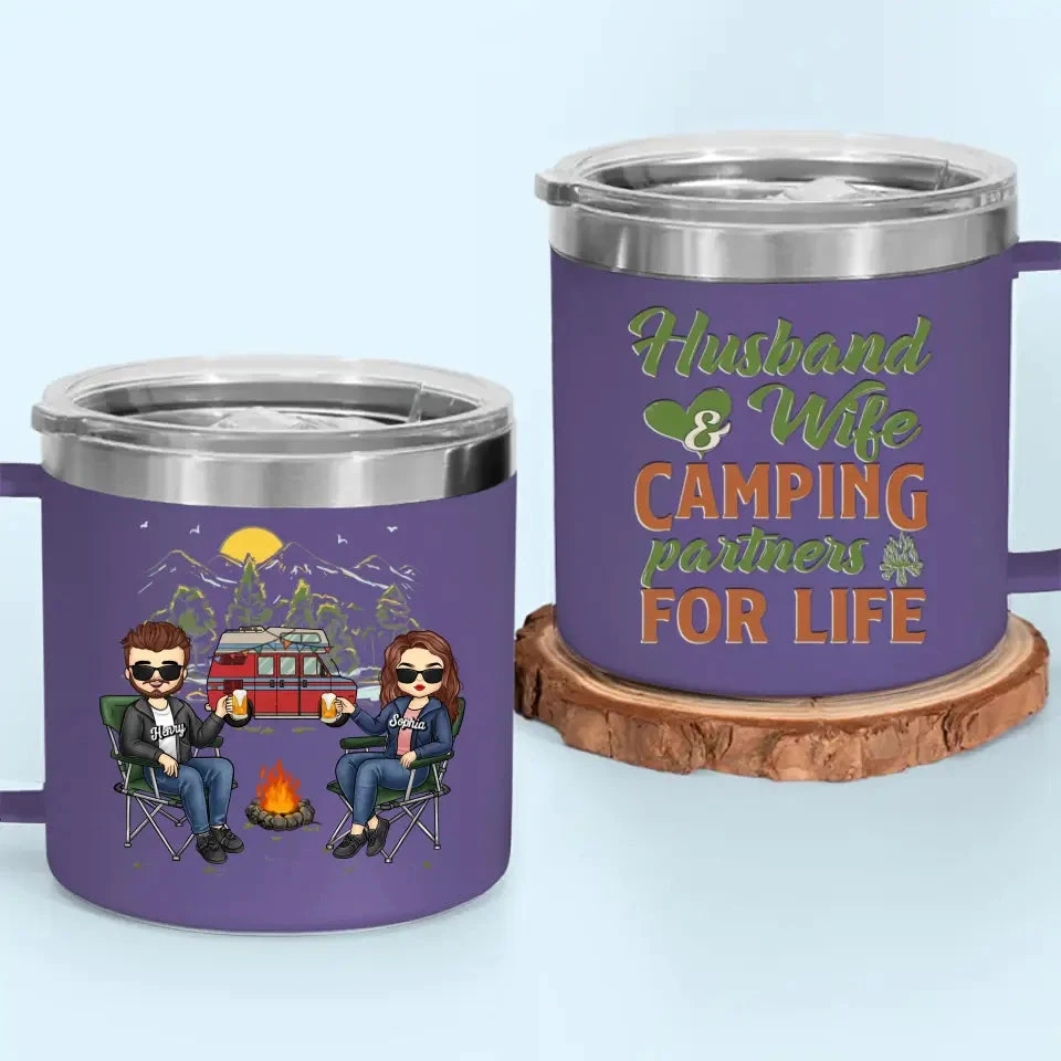 Life Is Better Around The Campfire - Camping Personalized Custom 14oz Stainless Steel Tumbler With Handle - Gift For Couple, Husband Wife, Camping Lovers 8 Life Is Better Around The Campfire - Camping Personalized Custom 14oz Stainless Steel Tumbler With Handle - Gift For Couple, Husband Wife, Camping Lovers - Image 8
