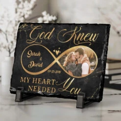 Custom Photo God Knew My Heart Needed You - Couple Personalized Custom Rectangle Shaped Stone With Stand - Gift For Husband Wife, Anniversary 7 Custom Photo God Knew My Heart Needed You - Couple Personalized Custom Rectangle Shaped Stone With Stand - Gift For Husband Wife, Anniversary -Pawfect House Store 6690a1a796887