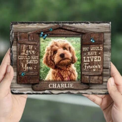 Custom Photo Forever In My Heart - Memorial Personalized Custom Rectangle Shaped Stone With Stand - Sympathy Gift For Pet Owners, Pet Lovers -Pawfect House Store 6690d0c2ca248