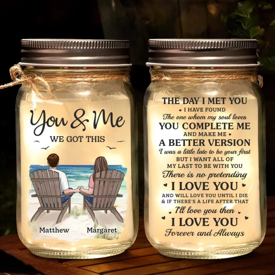 I Have Found The One Whom My Soul Loves - Couple Personalized Custom Mason Jar Light - Gift For Couple, Husband Wife, Anniversary 2 I Have Found The One Whom My Soul Loves - Couple Personalized Custom Mason Jar Light - Gift For Couple, Husband Wife, Anniversary - Image 2