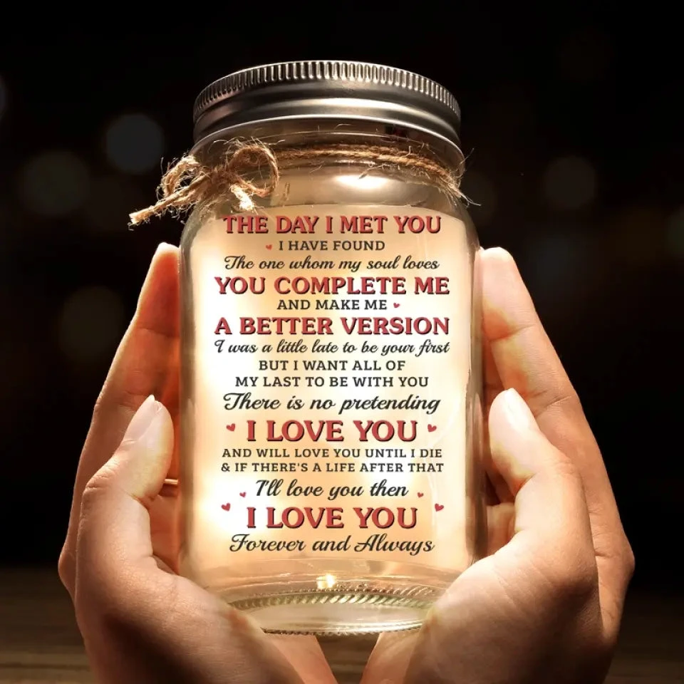 Your First Kiss Or Your First Love - Couple Personalized Custom Mason Jar Light - Gift For Couple, Husband Wife, Anniversary 6 Your First Kiss Or Your First Love - Couple Personalized Custom Mason Jar Light - Gift For Couple, Husband Wife, Anniversary - Image 6