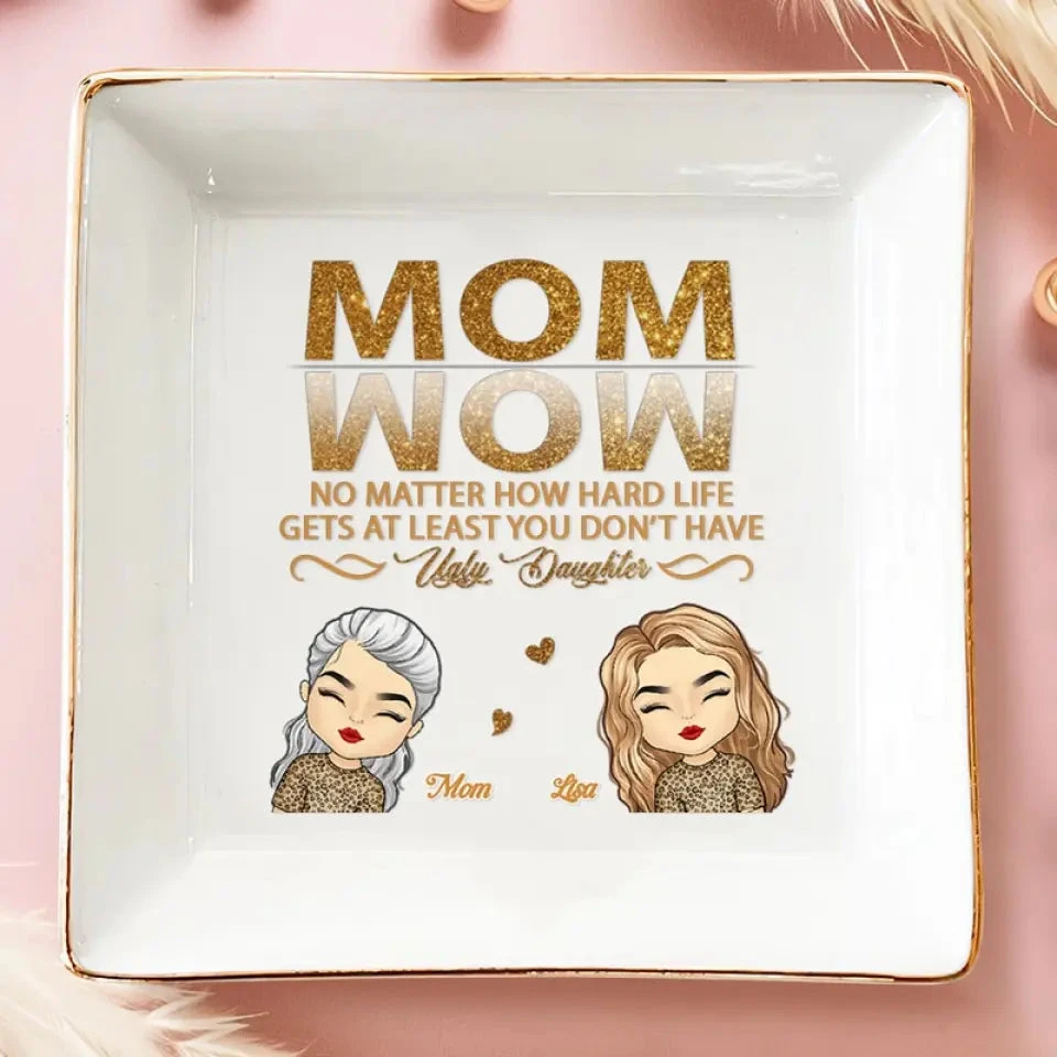 Mother And Daughter Love Shines Eternal - Family Personalized Custom Jewelry Dish - Gift For Mom, Daughter 1 Mother And Daughter Love Shines Eternal - Family Personalized Custom Jewelry Dish - Gift For Mom, Daughter