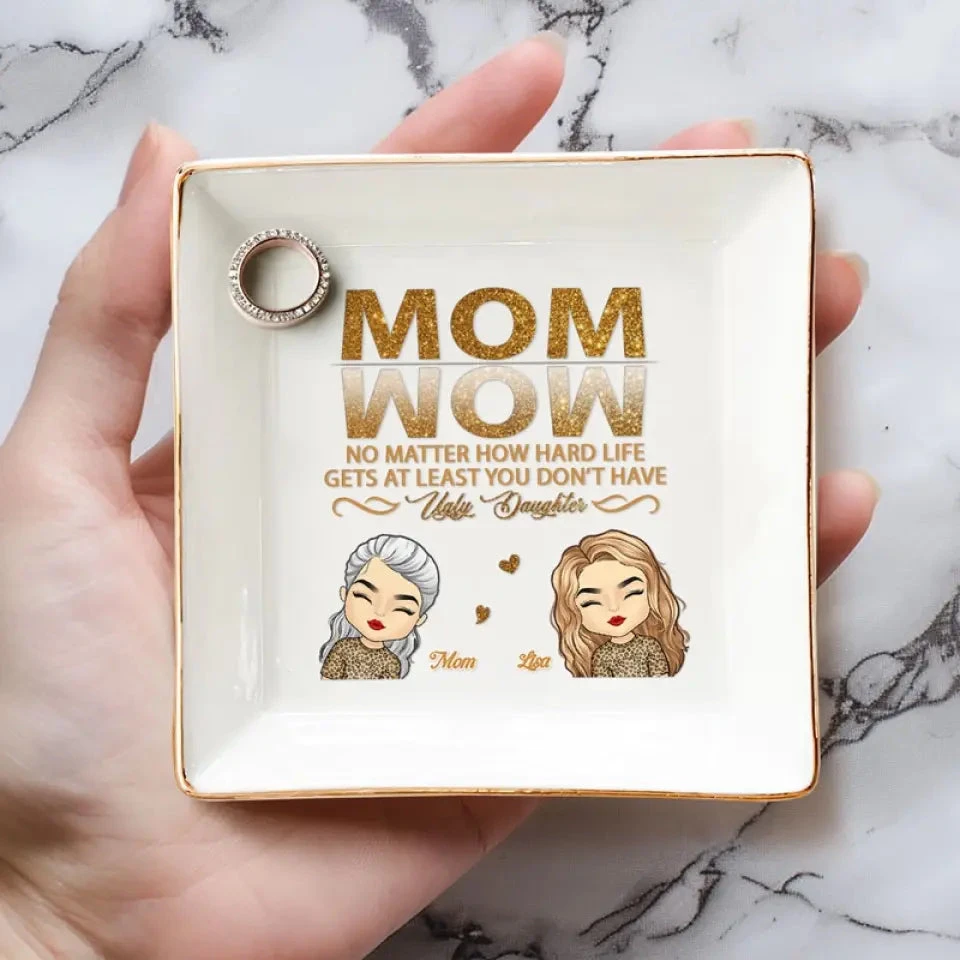 Mother And Daughter Love Shines Eternal - Family Personalized Custom Jewelry Dish - Gift For Mom, Daughter 4 Mother And Daughter Love Shines Eternal - Family Personalized Custom Jewelry Dish - Gift For Mom, Daughter - Image 4