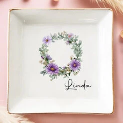 Where Flowers Bloom So Does Hope - Bestie Personalized Custom Jewelry Dish - Gift For Best Friends, BFF, Sisters