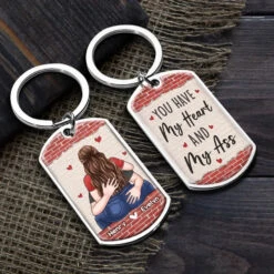 My Favorite Love Story Is Ours - Couple Personalized Custom Keychain - Gift For Husband Wife, Anniversary -Pawfect House Store 6694e05cdf9c9