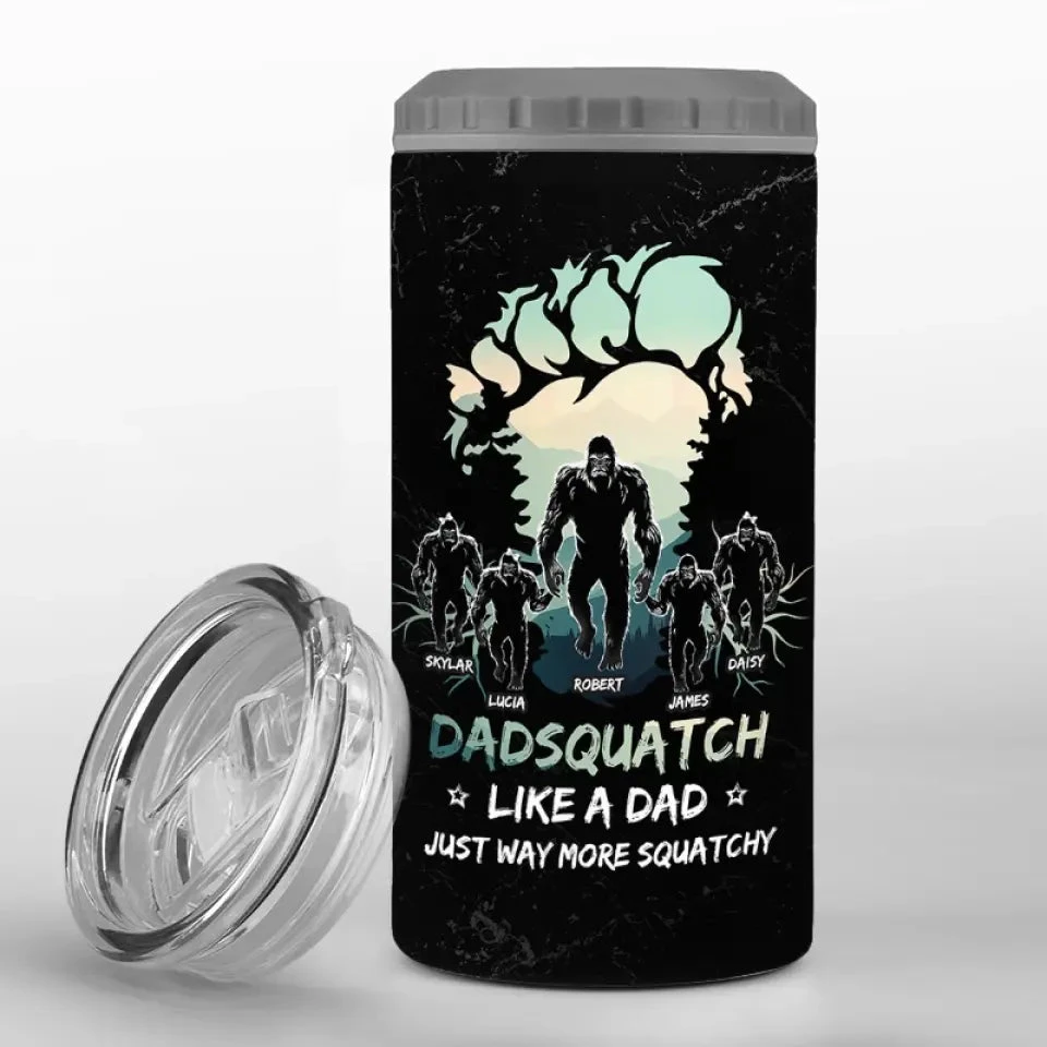 Beyond The Legend, Bigfoot Gone Wild - Family Personalized Custom 4 In 1 Can Cooler Tumbler - Gift For Dad, Grandpa 1 Beyond The Legend, Bigfoot Gone Wild - Family Personalized Custom 4 In 1 Can Cooler Tumbler - Gift For Dad, Grandpa