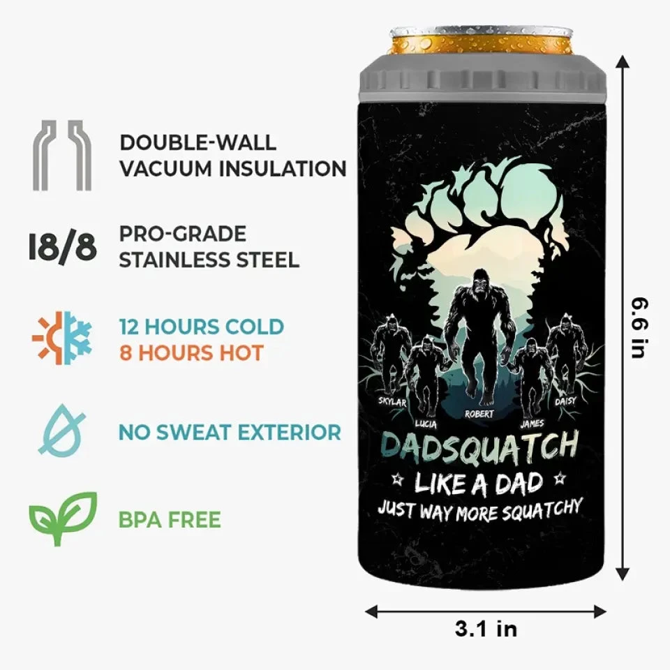 Beyond The Legend, Bigfoot Gone Wild - Family Personalized Custom 4 In 1 Can Cooler Tumbler - Gift For Dad, Grandpa 5 Beyond The Legend, Bigfoot Gone Wild - Family Personalized Custom 4 In 1 Can Cooler Tumbler - Gift For Dad, Grandpa - Image 5