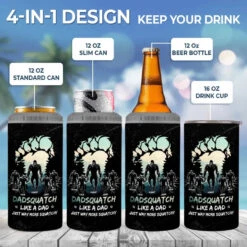 Beyond The Legend, Bigfoot Gone Wild - Family Personalized Custom 4 In 1 Can Cooler Tumbler - Gift For Dad, Grandpa 9 Beyond The Legend, Bigfoot Gone Wild - Family Personalized Custom 4 In 1 Can Cooler Tumbler - Gift For Dad, Grandpa -Pawfect House Store 6695e076447be