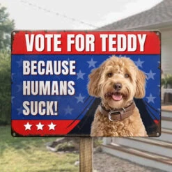 Custom Photo Paws And Vote - Dog & Cat Personalized Custom Home Decor Metal Sign - House Warming Gift For Pet Owners, Pet Lovers -Pawfect House Store 6695e8c28288c