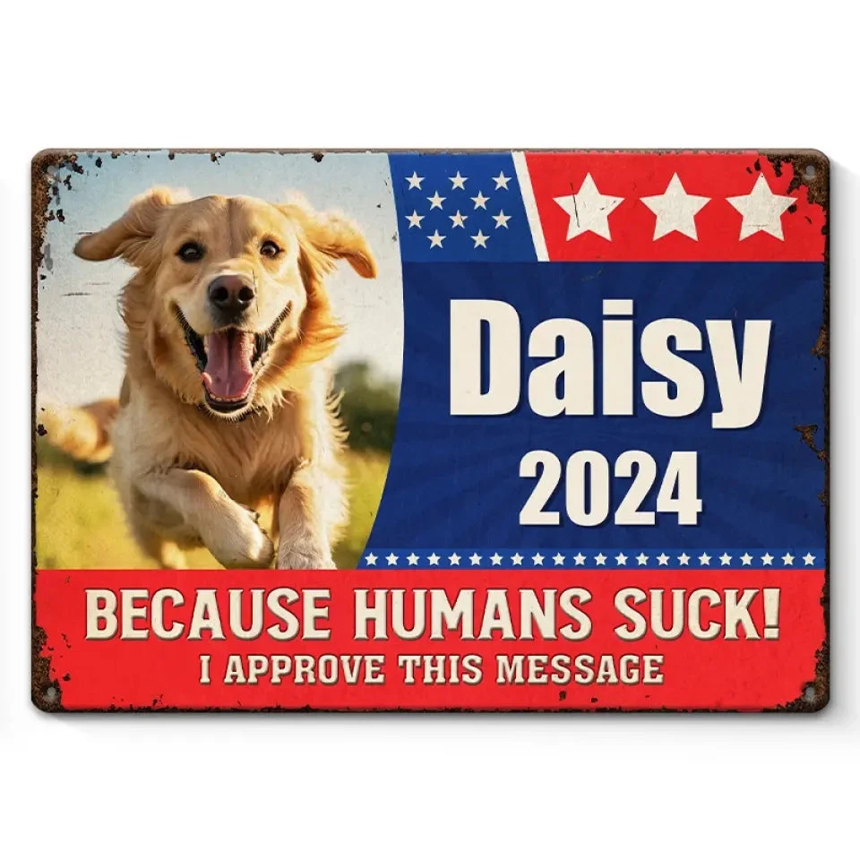 Custom Photo Paws At The Polls - Dog & Cat Personalized Custom Home Decor Metal Sign - House Warming Gift For Pet Owners, Pet Lovers 1 Custom Photo Paws At The Polls - Dog & Cat Personalized Custom Home Decor Metal Sign - House Warming Gift For Pet Owners, Pet Lovers