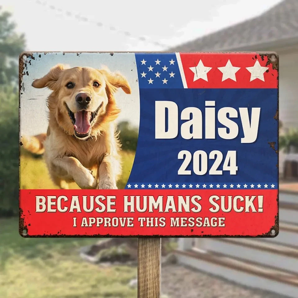 Custom Photo Paws At The Polls - Dog & Cat Personalized Custom Home Decor Metal Sign - House Warming Gift For Pet Owners, Pet Lovers 4 Custom Photo Paws At The Polls - Dog & Cat Personalized Custom Home Decor Metal Sign - House Warming Gift For Pet Owners, Pet Lovers - Image 4