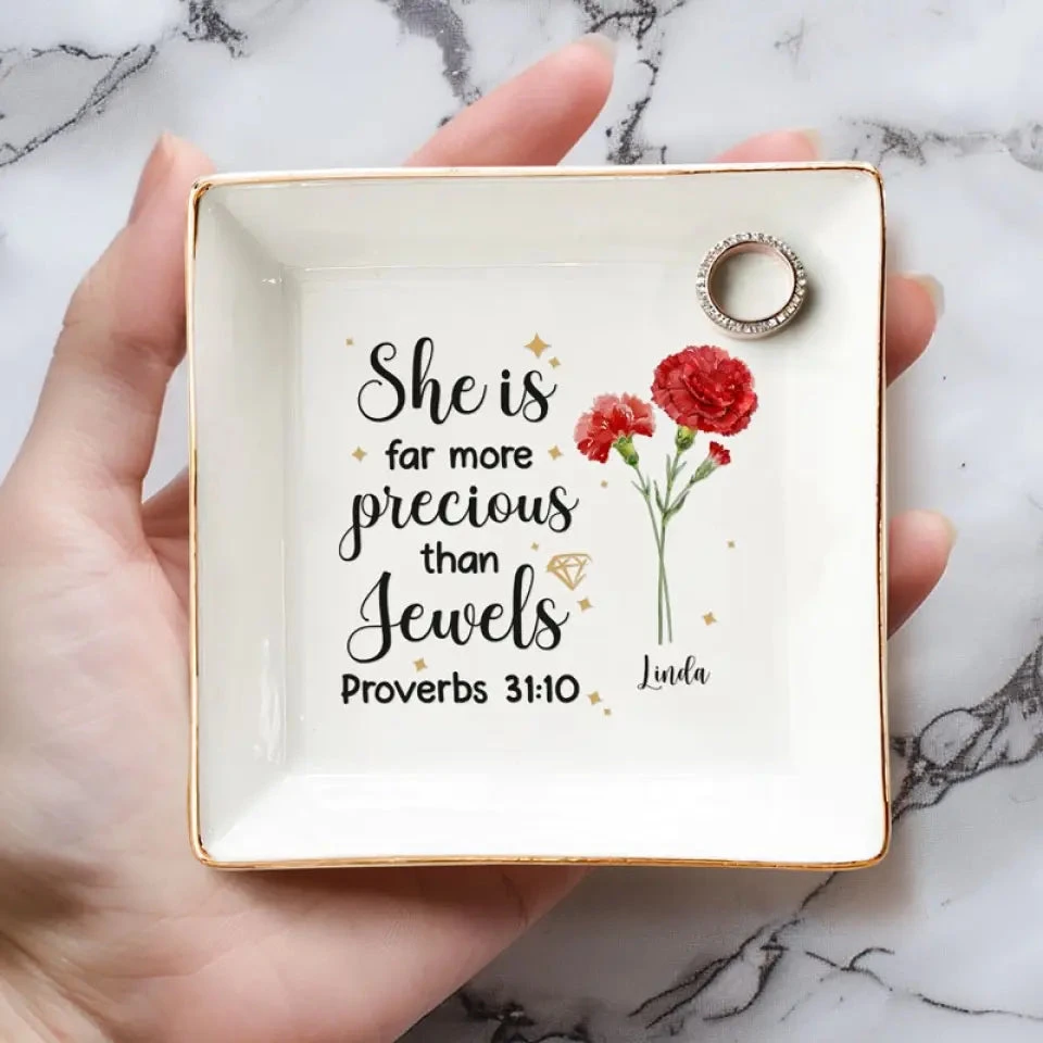 Friends Make Life Blossom With Joy - Bestie Personalized Custom Jewelry Dish - Gift For Best Friends, BFF, Sisters 4 Friends Make Life Blossom With Joy - Bestie Personalized Custom Jewelry Dish - Gift For Best Friends, BFF, Sisters - Image 4