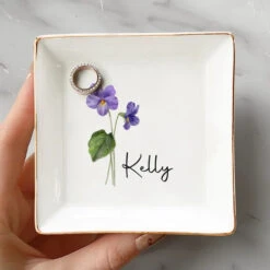 Friends Are Flowers That Never Fade - Bestie Personalized Custom Jewelry Dish - Wedding Gift, Bridesmaid Gift For Best Friends, BFF, Sisters -Pawfect House Store 669625f1ede76