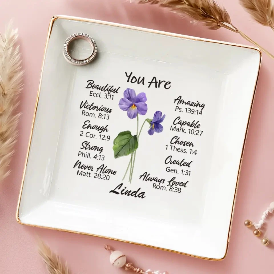 A Friend Is Like A Flower - Bestie Personalized Custom Jewelry Dish - Gift For Best Friends, BFF, Sisters 4 A Friend Is Like A Flower - Bestie Personalized Custom Jewelry Dish - Gift For Best Friends, BFF, Sisters - Image 4